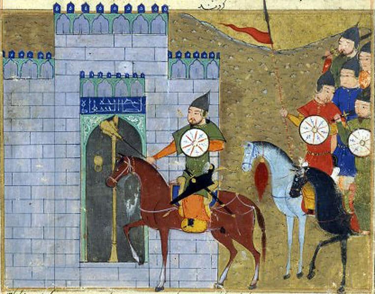 כיבוש סין בידי המונגלים בהנהגת ג'ינג'נס חאן (ציור Sayf al-Vâhidî. Hérât. Afghanistan)