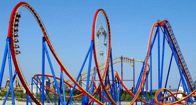 רכבת ההרים של סופרמן (הצבעים אומרים הכל) (צילום: מתוך האתר הרשמי של הפארק)