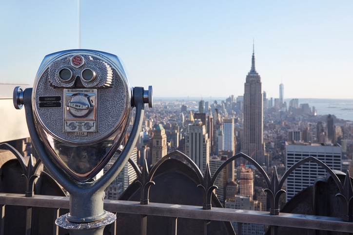 התצפית בטופ אוף דה רוק מאפשרת להנות מנוף ייפייפה של העיר ניו יורק