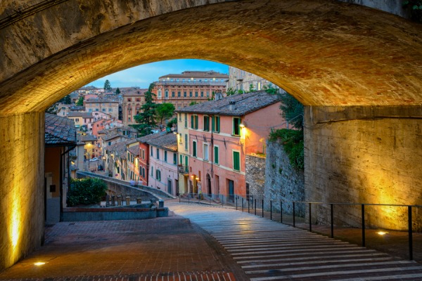 מדרונות בעיר פרוג'ה שבאיטליה