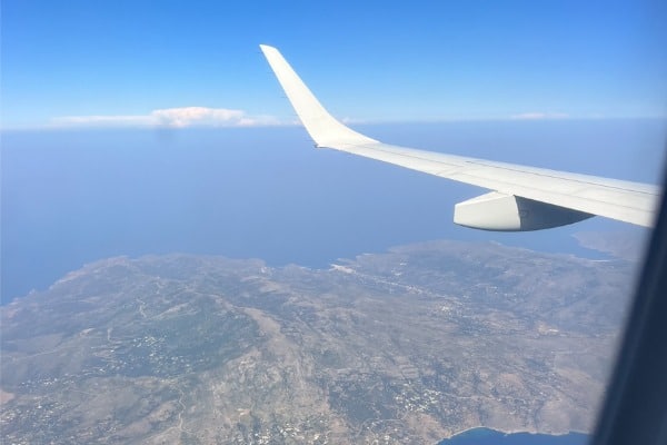 צילום של מיקונוס מהמטוס