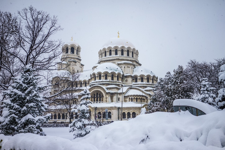 קתדרלת אלכסנדר נבסקי סופיה בחורף